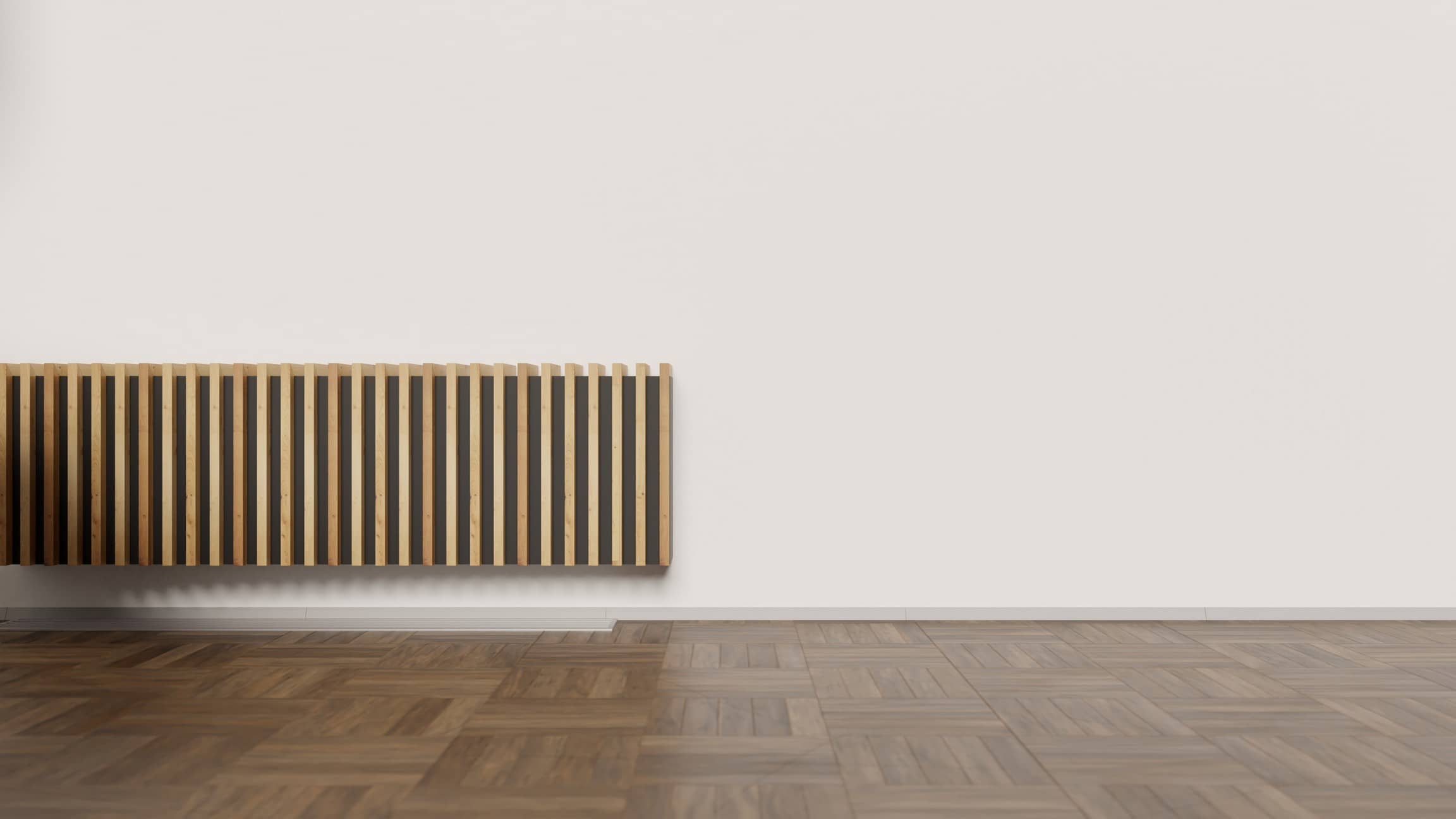 Wandkonvektor Noemi – Schwarz / Eichenlamellen – Bild 3